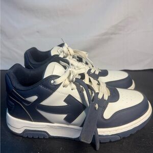 Men's White and Navy Sneakers
